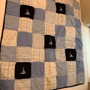 Nautical Patchwork Quilt - Blue and White